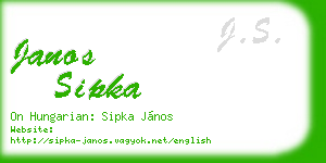 janos sipka business card
