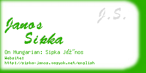 janos sipka business card